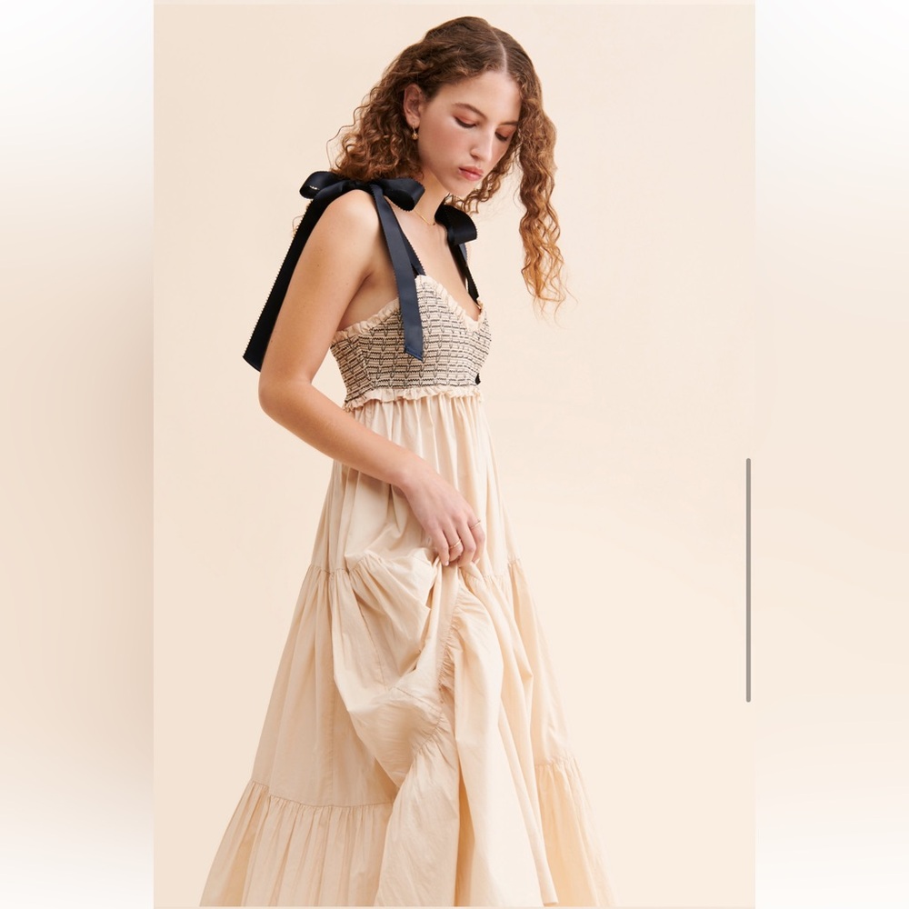 Free People Bluebell Solid Cream Maxi Dress